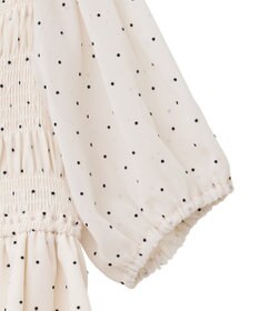 earth music&ecology ＳＥＴ２点フロッキードットブラウス＋スカート