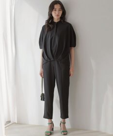 組曲 【WEB限定】ジョーゼットジャージーテーパード パンツ ブラック系