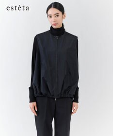 23区 【エステータ】シルクブレンド ライトタフタ ジップアップ ベスト