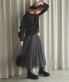 Feroux 【洗える】袖フリルダンボール プルオーバー