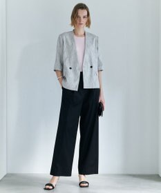 ICB ドライリネンストレッチ ワイドストレートパンツ