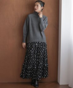 組曲 S 【加藤ローサさん着用 / レングス調整可能】ギャザーライトデシンティアード スカート