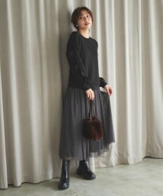 Feroux 【洗える】袖フリルダンボール プルオーバー