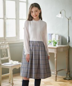 組曲 KIDS 【150-170㎝】 チェックワンピース＆T/Rジャケットセット