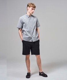 JOSEPH HOMME 【新素材】ランダムプリーツワッシャー　レギュラーカラー半袖シャツ