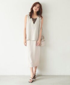 Feroux ソフトツイルナロースリット スカート