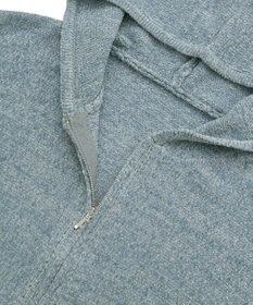 earth music&ecology ベロアフーディージップニットカーディガン