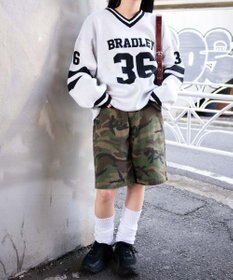 WEGO ナンバリングジャガードVネックニット