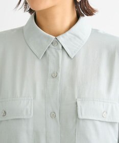 Green Parks ・ＳＵＧＡＲ　ＳＰＯＯＮ　サテンオーバーシャツチュニック