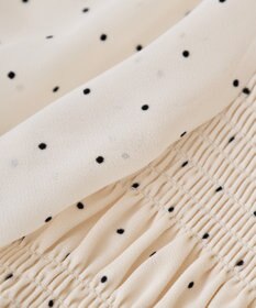 earth music&ecology ＳＥＴ２点フロッキードットブラウス＋スカート