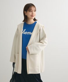 Green Parks ポンチフード付きカットカーディガン