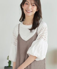 Tiaclasse 袖レースカットソープルオーバー