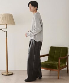 WEGO PUタックワイドトラウザー