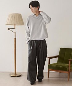 WEGO PUタックワイドトラウザー