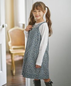 組曲 KIDS 【150-160㎝】モノトーンフラワーコーデュロイ ワンピース