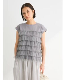 Green Parks フレンチスリーブチュールティアードプルオーバー