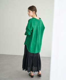 YECCA VECCA アイレット刺繍ギャザーフレアスカート