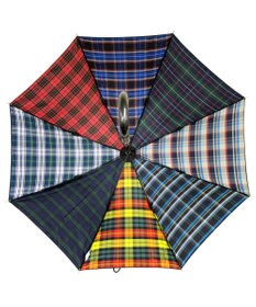 +RING 【2重張り】プラスリング  UNISEX 雨傘（長）60cm CHK T1226