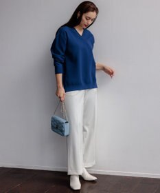 23区 L 【Lサイズ限定】ヴィスコースストレッチ Ｖネック ニット