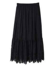 YECCA VECCA アイレット刺繍ギャザーフレアスカート