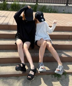 WEGO 【ラッシュガード/吸水速乾/UVカット/日焼け対策/体型カバー】リブドロストデザイントップス