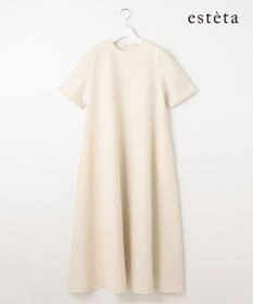 23区 【エステータ】ウールリネン 半袖フレアワンピース