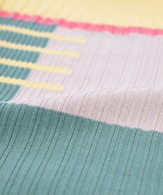 COQ CONCORD カラーブロックリブニット