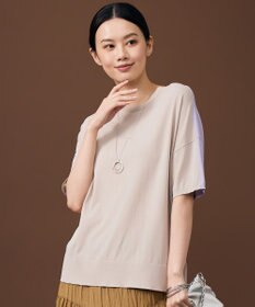 自由区 【大人のバイカラー】ライトクレープストレッチ プルオーバー