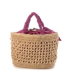 UNBILLION カシュカシュ cachecache / 下がりリボン柄編みトート