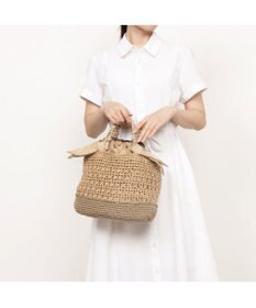 UNBILLION カシュカシュ cachecache / 下がりリボン切替編みトート