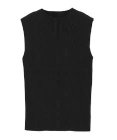 earth music&ecology ランダムリブボトルネックノースリーブニット