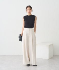 earth music&ecology ランダムリブボトルネックノースリーブニット