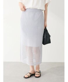 Green Parks ２ｗａｙ　メッシュ編みニットＩラインスカート（ペチ付き）