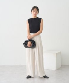 earth music&ecology ランダムリブボトルネックノースリーブニット