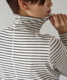 UNFILO 【暖かさ＆着心地の良さで大ヒット】コットンカシミヤ タートルネックカットソー