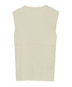 earth music&ecology ランダムリブボトルネックノースリーブニット