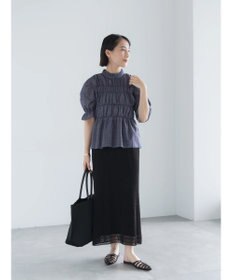 Te chichi スタンドフリルシャーリングブラウス