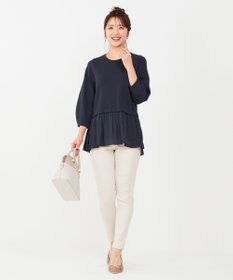 ANY SIS 【洗える】ファブリックコンビ ニット