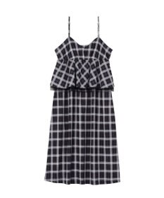 Green Parks ペプラムチェックキャミワンピース