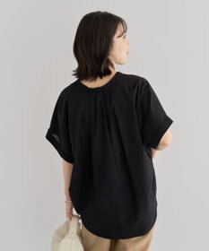 Green Parks 綿麻混フレンチスリーブスキッパーシャツ