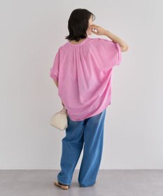 Green Parks 綿麻混フレンチスリーブスキッパーシャツ