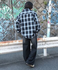 WEGO 【ユニセックス着用ITEM/SMLサイズ展開】オンブレチェックシャツ（LS）