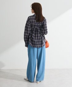 Green Parks スカーフ付チェックシャツ