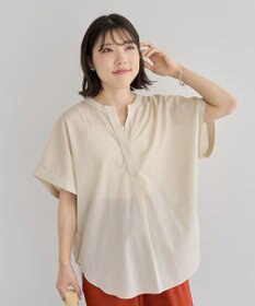 Green Parks 綿麻混フレンチスリーブスキッパーシャツ