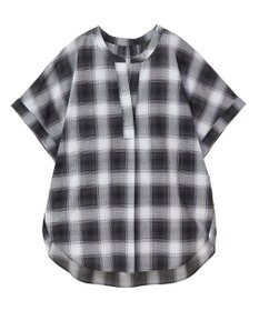 Green Parks 綿麻混フレンチスリーブスキッパーシャツ