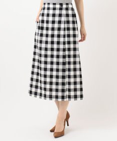 J.PRESS LADIES 【洗える】BEZコットンリネンブロックギンガム スカート