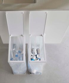 tower スリム蓋付き分別ゴミ袋ホルダー タワー 45L 2個組 ホワイト