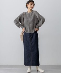 23区 L 【洗える】スパンコールバルキー クロップド ニット