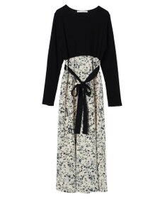 Green Parks ・ＥＬＥＮＣＡＲＥ　ＤＵＥ　リブ×フラワーキリカエワンピ