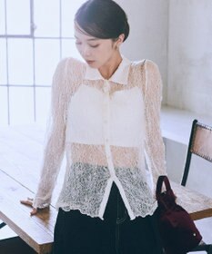 earth music&ecology ストレッチレースシャツ